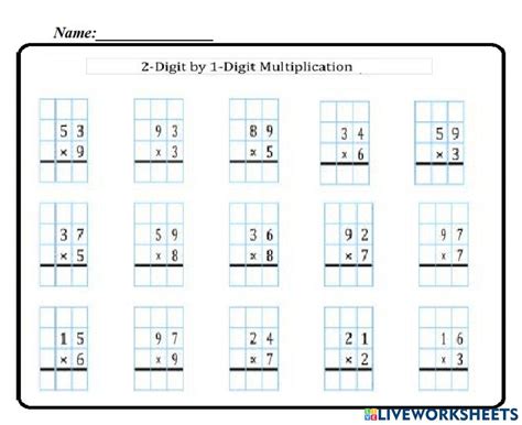 multiplying 2 digits by 1-digit worksheet|Multiplying 2 digit by 1 worksheet .